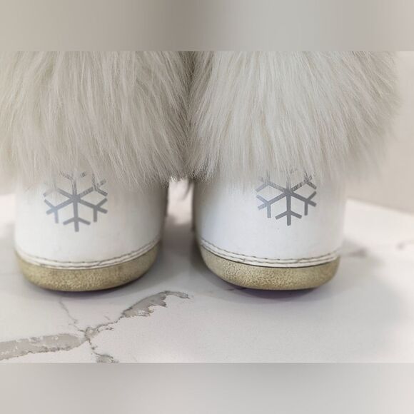 Modes White faux Fur Leather womens Snow Winter Tall Moon Boots EU 38/40 US 7/8 - Picture 8 of 11